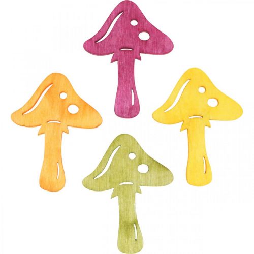 Itens Cogumelos espalhados, decorações de outono, cogumelos da sorte para decorar laranja, amarelo, verde, rosa H3.5 / 4cm W4 / 3cm 72pcs