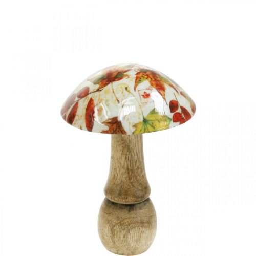 Itens Decoração de cogumelos de madeira folhas de outono brancas, decoração de mesa de cogumelos coloridos Ø10cm H15cm