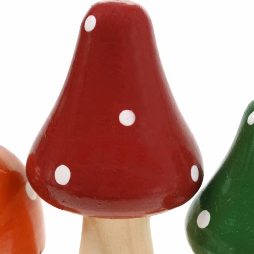 Floristik24 Conjunto decorativo de agárico com mosca laranja, verde, vermelho 10/12 / 14,8 cm