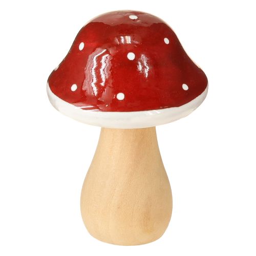 Floristik24 Cogumelos de madeira, cogumelos, decoração, madeira, FSC, marrom-avermelhado, H6,5/7 cm, 4 peças