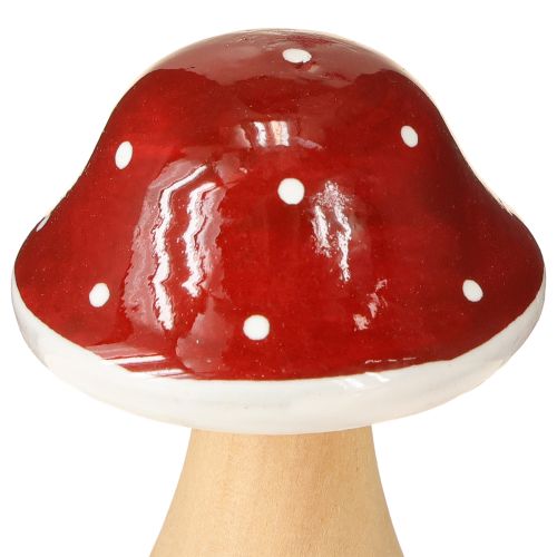 Floristik24 Cogumelos de madeira, cogumelos, decoração, madeira, FSC, marrom-avermelhado, H6,5/7 cm, 4 peças