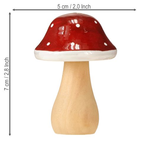 Floristik24 Cogumelos de madeira, cogumelos, decoração, madeira, FSC, marrom-avermelhado, H6,5/7 cm, 4 peças