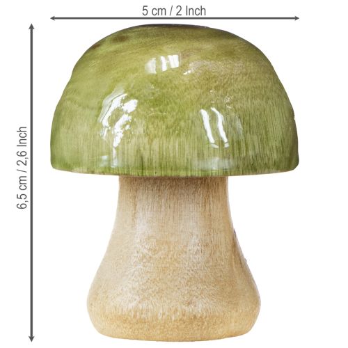 Itens Cogumelos de madeira decoração de outono cogumelos verde vermelho laranja H6,5cm 9 peças