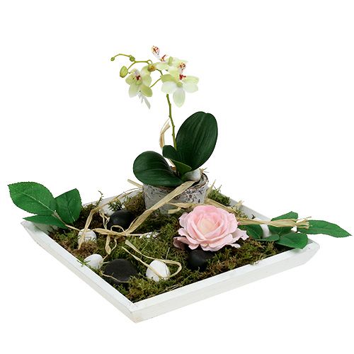 Floristik24 Tigela de madeira 25cm x 25cm em branco