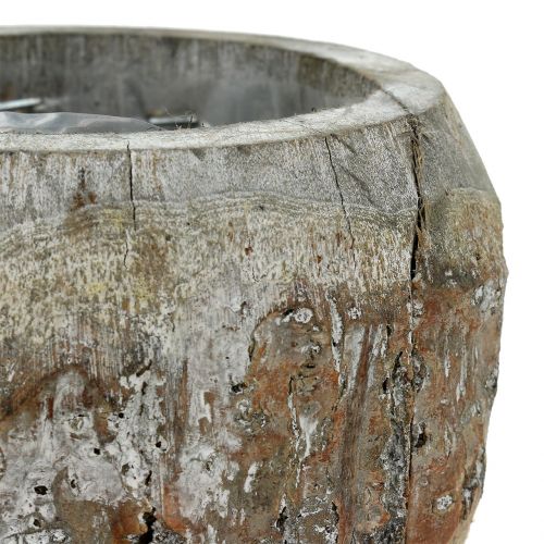 Floristik24 Vaso de madeira para plantar Lavado a branco Ø14cm