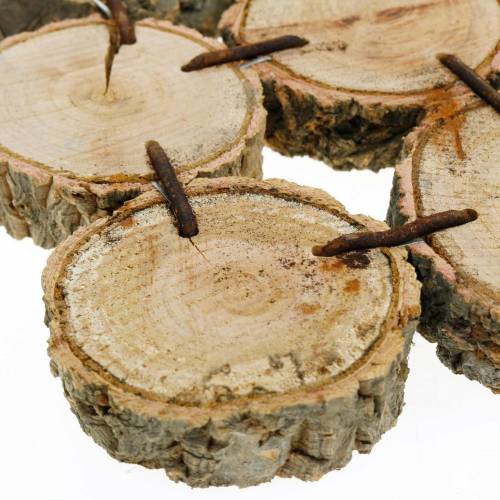Floristik24 Base para copos decorativos, fatias de madeira, naturais 22 × 22cm