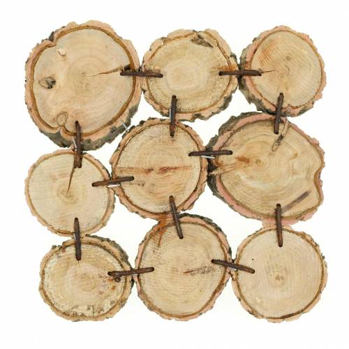 Floristik24 Base para copos decorativos, fatias de madeira, naturais 22 × 22cm