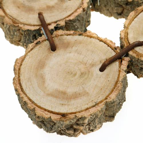 Floristik24 Bandeja decorativa feita de fatias de madeira, natureza 37 × 22,5cm