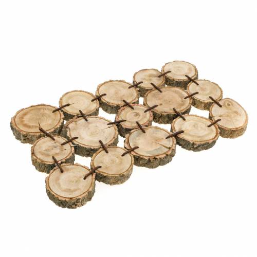 Floristik24 Bandeja decorativa feita de fatias de madeira, natureza 37 × 22,5cm