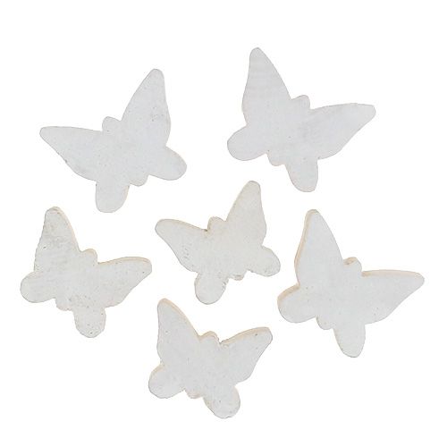 Itens Borboleta de madeira branca 2,8 cm - 3,3 cm 28pcs