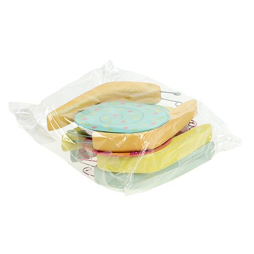 Floristik24 Caracol de madeira 10,5 x 9 cm colorido 6 unidades