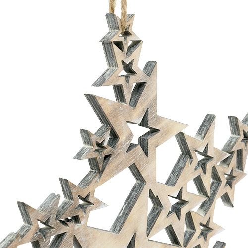 Itens Estrela de madeira para pendurar 24cm x 24cm L35cm 1p