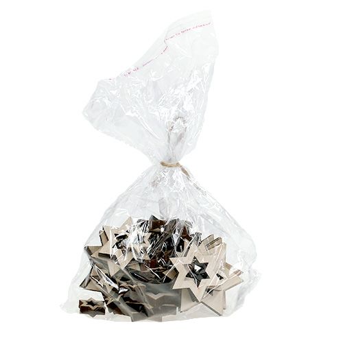 Floristik24 Mistura de estrela de madeira 2,5 cm - 7 cm natural 35pcs