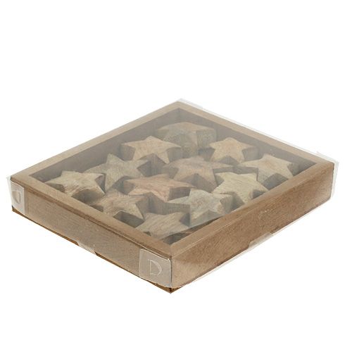 Floristik24 Natureza estrela de madeira 5cm - 6cm em caixa 12pcs
