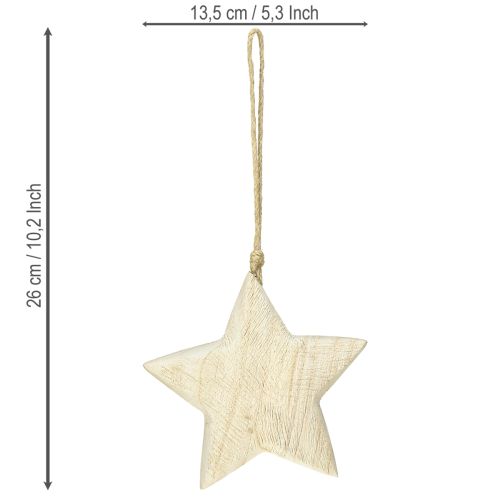 Itens Estrela de madeira natural decoração de natal madeira Ø13,5cm