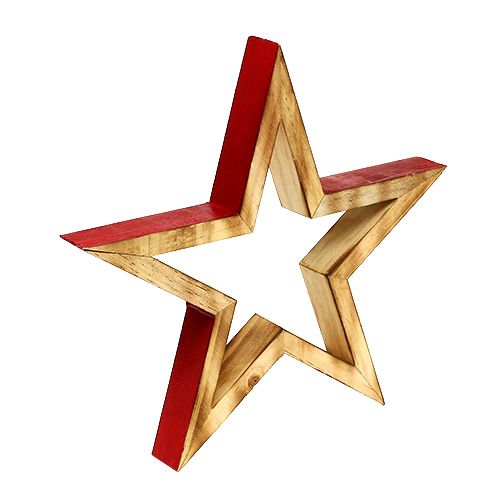 Floristik24 Estrela de madeira aberta natureza, vermelho 24,5 cm 2 unidades