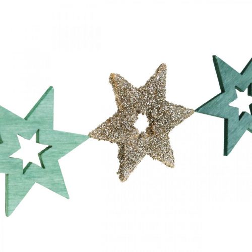 Itens Madeira espalhada verde estrela, mistura de poinsétia brilhante 4 cm 72 unidades