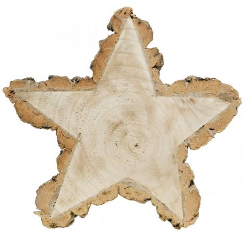 Floristik24 Disco árvore, bandeja de velas estrela, decoração do advento, bandeja decorativa feita de madeira natural Ø23cm