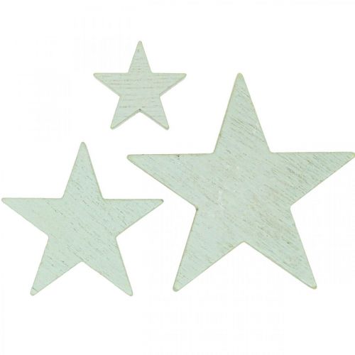 Estrelas de madeira granulado de Natal Menta 3/5/7cm 29p