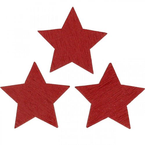 Estrelas de madeira granulado vermelho Estrelas de Natal 3cm 72uds