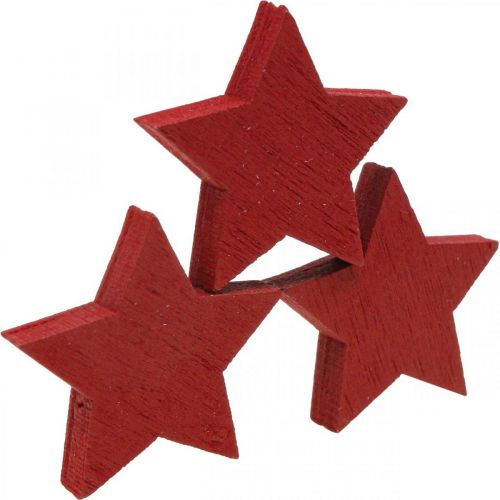 Floristik24 Estrelas de madeira decoração vermelha espalhada estrelas de Natal 3 cm 72 unidades