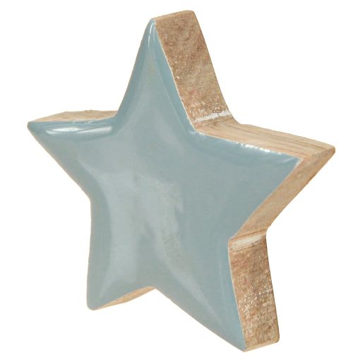 Itens Estrelas de madeira decoração de mesa estrelas branco azul turquesa 5cm 12 peças