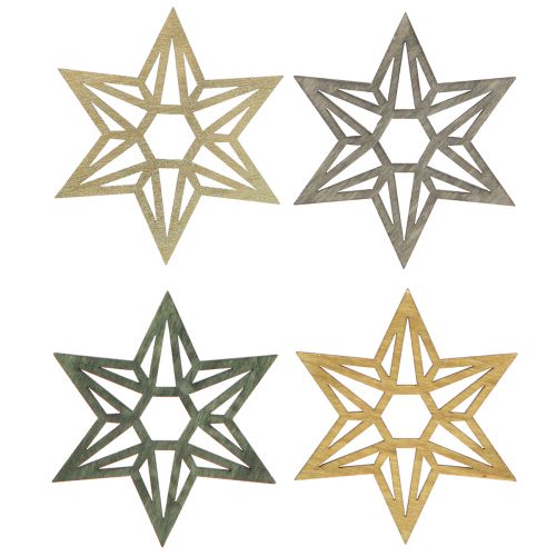 Itens Estrelas de madeira decoração de natal estrelas de madeira verde 8cm 16 unidades