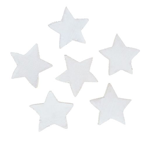 Floristik24 Estrelas de madeira 5cm brancas 16pcs