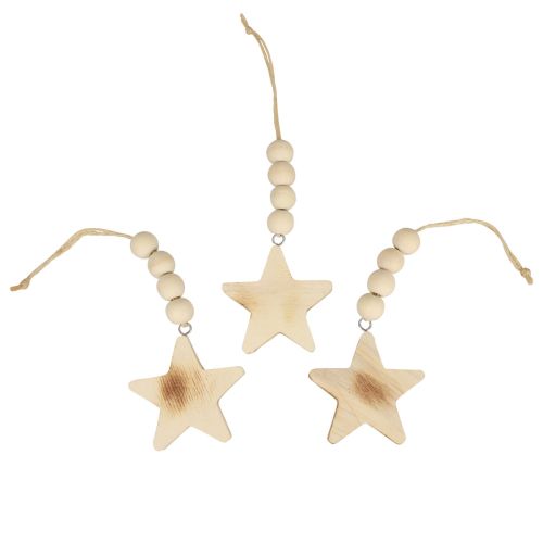 Floristik24 Decoração de estrela de madeira cabide decorativo decoração de estrela de madeira queimada 8 × 8 × 1cm