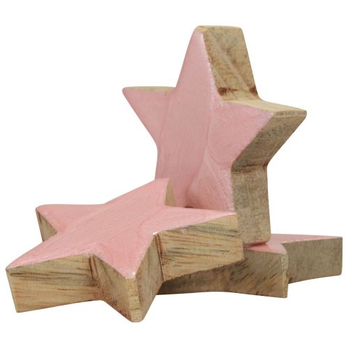 Itens Estrelas de madeira decoração estrelas decoração de natal brilho rosa Ø5cm 8 unidades