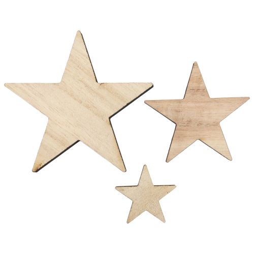 Itens Decoração de estrelas de madeira decoração dispersa natal natural 3/5/7cm 29 un