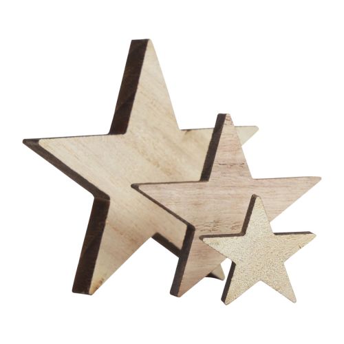 Itens Decoração de estrelas de madeira decoração dispersa natal natural 3/5/7cm 29 un