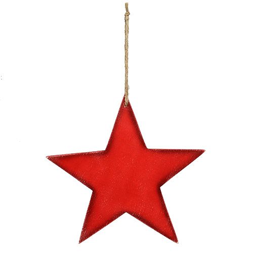 Floristik24 Estrelas de madeira para pendurar 30cm vermelhas 3pçs