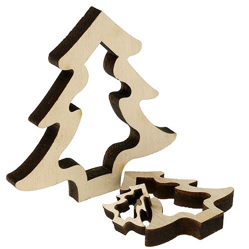 Floristik24 Decoração de madeira árvore de Natal natural 2cm - 8cm 32 un