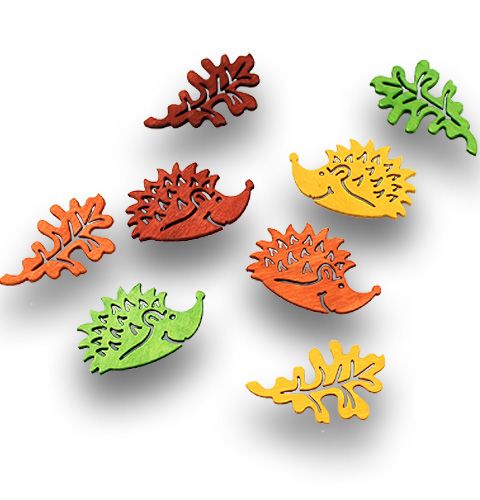 Floristik24 Folhas de outono e ouriços, por ex. Polvilhe 4,5cm 72 unid.