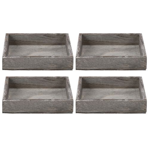 Itens Bandeja decorativa rústica para uma decoração de mesa elegante, 15 cm, conjunto de 4 peças