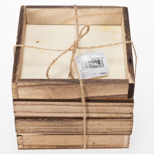 Itens Bandeja de madeira com design rústico, perfeita para decoração de casa ou escritório, 15 cm, conjunto com 4 peças.