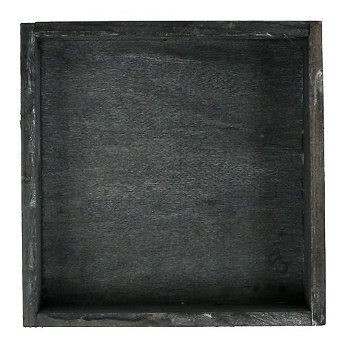 Itens Bandeja de madeira cinza 14cm x 14cm x 3cm