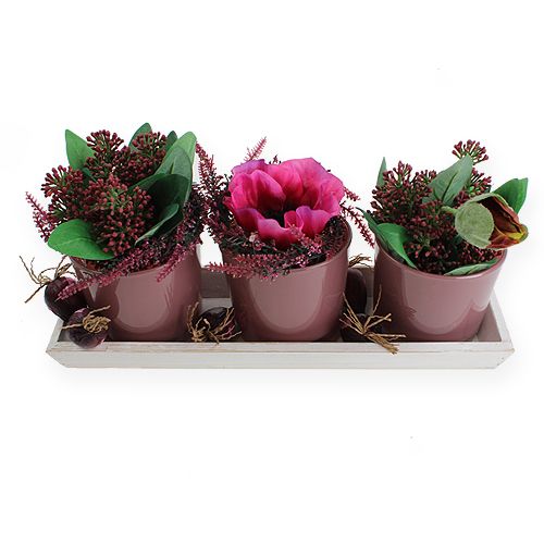 Floristik24 Tigela de madeira branca 35cm x 11cm