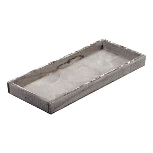 Floristik24 Bandeja de madeira bandeja decorativa quadrada vintage madeira cinza 35×15×3cm