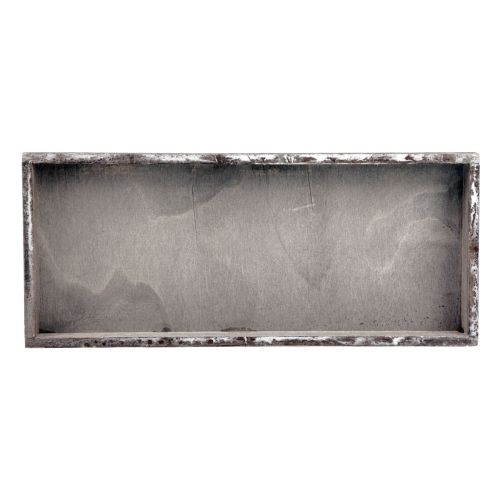 Floristik24 Bandeja de madeira bandeja decorativa quadrada vintage madeira cinza 35×15×3cm