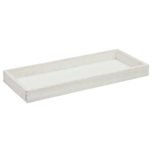 Floristik24 Bandeja de madeira bandeja decorativa branca madeira shabby chic 35×15×3cm