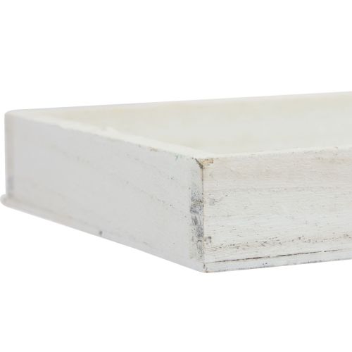 Floristik24 Bandeja de madeira bandeja decorativa branca madeira shabby chic 35×15×3cm