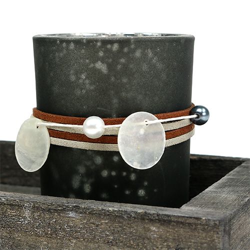 Floristik24 Bandeja de madeira com 3 copos tealight cinza, prata