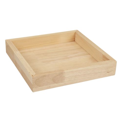 Floristik24 Bandeja de madeira bandeja decorativa madeira quadrada natural 25×25×3,5cm