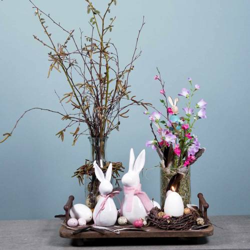 Floristik24 Bandeja de madeira com alças de metal marrom 45cm x 27,5cm Alt.11cm