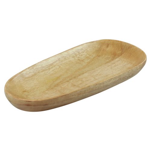 Itens Bandeja de madeira oval madeira de mangueira natural 28×12×2,5cm