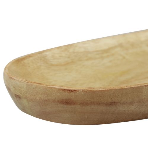 Itens Bandeja de madeira oval madeira de mangueira natural 28×12×2,5cm