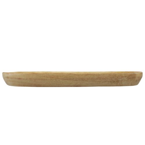 Itens Bandeja de madeira oval madeira de mangueira natural 28×12×2,5cm