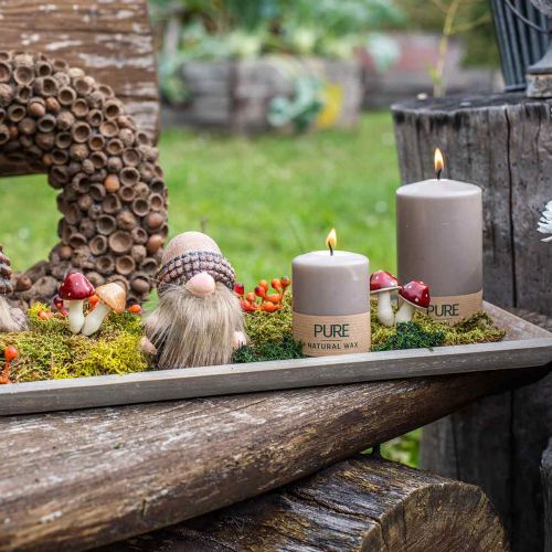 Floristik24 Bandeja de madeira cinza 57cm x 17cm